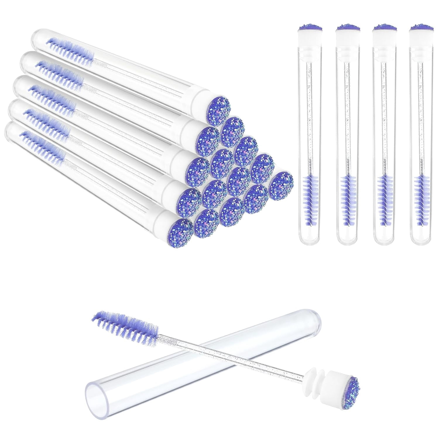 Zaoz Lash Spoolies with Tube, 40 Pcs Disposable Mascara Brushes Tubes ...