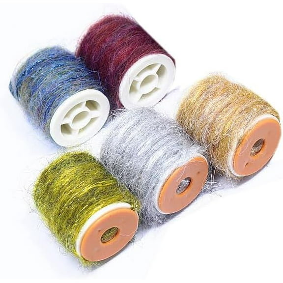 Zaoz Pack of 5 Fishing Fly Tying Material Dirty Bug Yarn Mottled Dubbing Rope Line for Tying Shrimps Nymphs Caddis Flies A418