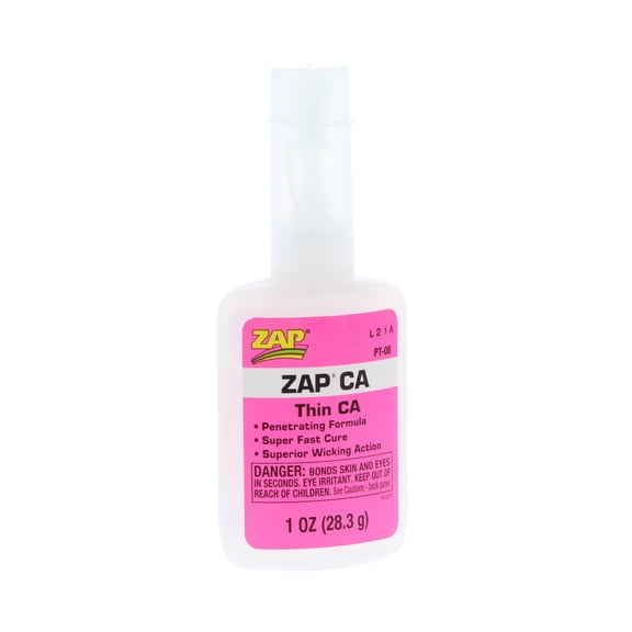 Zap-A-Gap CA Adhesive Glue, Multicolor, 1 oz, 5 Seconds