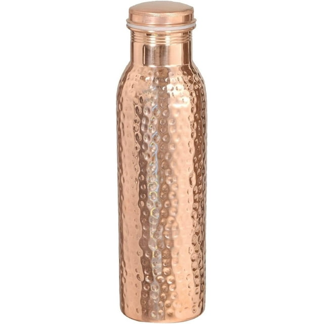 Zap Impex Copper Water Bottle Hammered Joint Free Leak Proof (900 ml