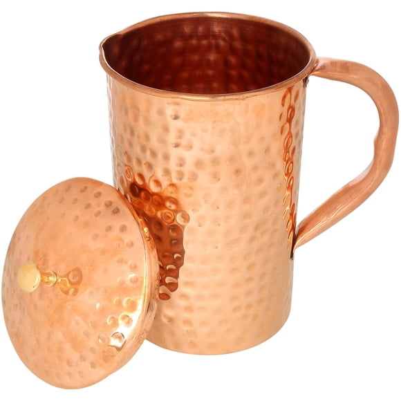 Zap Impex Pure Copper Hammered Jug With Lid For The Benefits Copper Water Pitcher Fluid Ounce 54 Oz