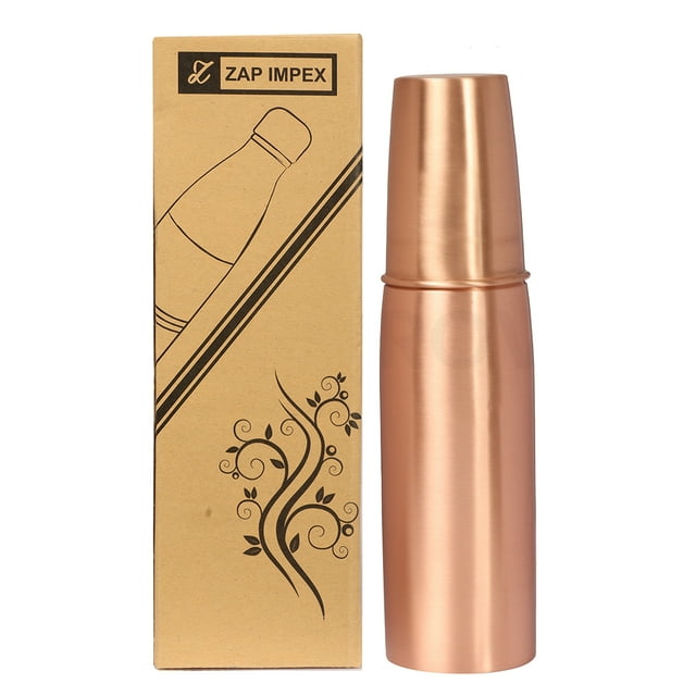 Zap Impex Pure Copper Water Bottle with Glass Joint Free (30 oz