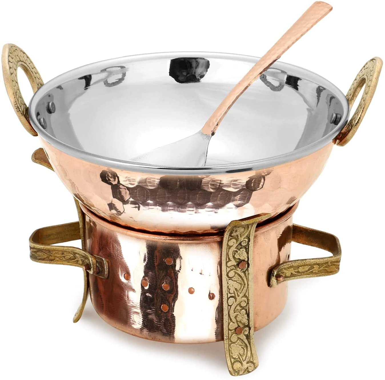 Zap Impex Stainless Steel Copper Karahi Serving Ethiopia Ubuy
