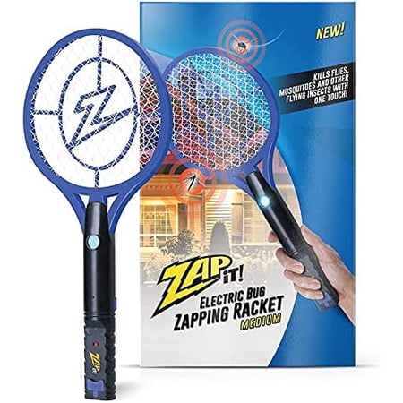 Zap It! Bug Zapper Rechargeable Racket, 4,000 Volt, USB Charging Cable(Medium, Blue)