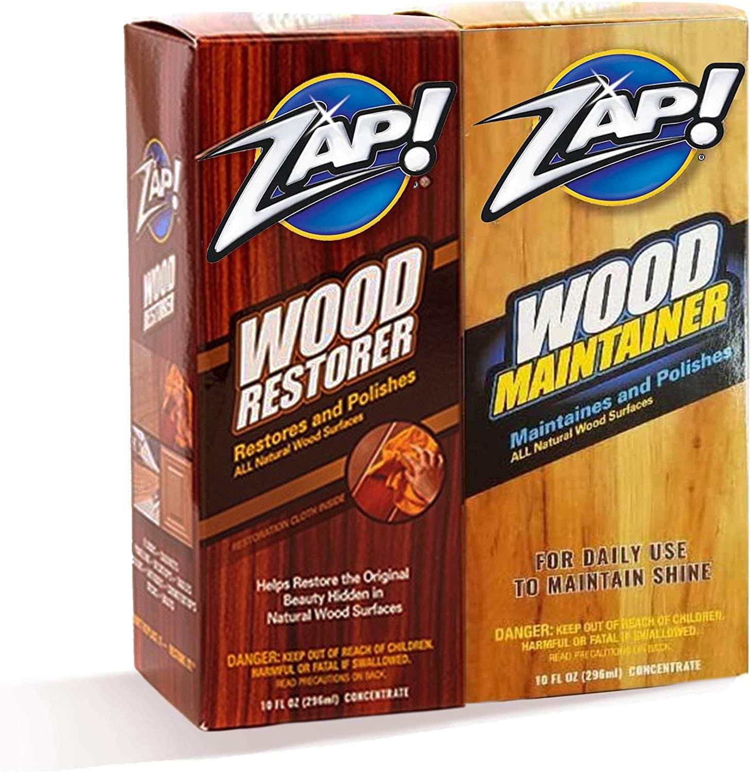 Zap Wood Restorer & Wood Maintainer 2 10 Ounce Bottles As Seen On Tv