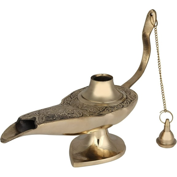 Zap impex Brass Aladdin Genie Lamps Incense Burners (12 inch)