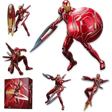 ZapZest Iron Hero Man MK50 Action Figures, 7" Deluxe Painting Exquisite Collection Mark Model, Superhero Movie Collectible Toys,  Iron Hero Man Cool Action Figures Playsets Christmas Birthday Gifts