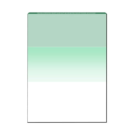 Zapco High-Security Check Paper, Green w Complex Background Pattern, 8-1/2" x 11", Microperfed with 1-Up Check, 12 Security Features - PACK OF 100 SHEETS