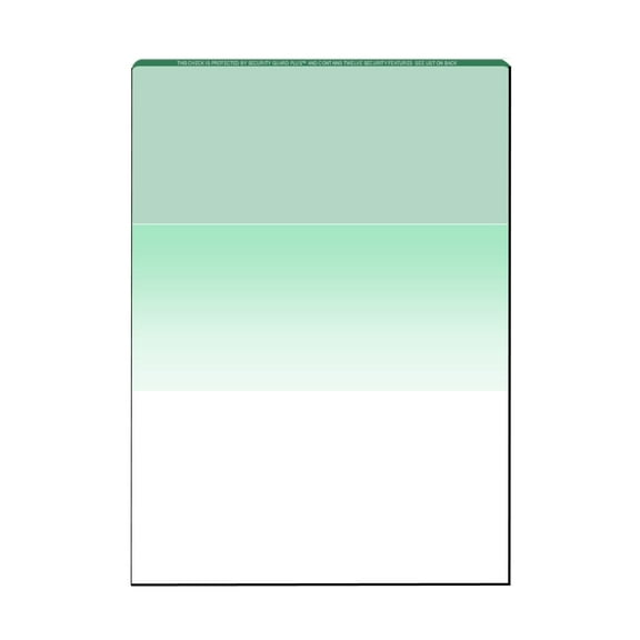 Zapco High-Security Check Paper, Green w Complex Background Pattern, 8-1/2" x 11", Microperfed with 1-Up Check, 12 Security Features - PACK OF 100 SHEETS