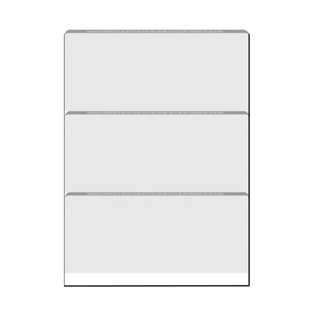 Zapco High-Security Check Paper, Off-White w Complex Background Pattern, 8-1/2" x 11", Microperfed with 3-Up Checks, 12 Security Features - PACK OF 250 SHEETS