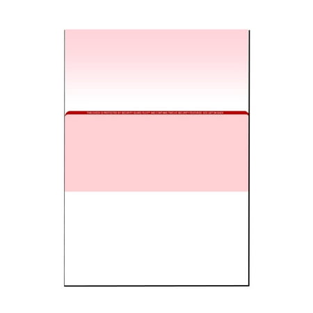 Zapco High-Security Check Paper, Red w Complex Background Pattern, 8-1/2" x 11", Microperfed with 1-Up Check, 12 Security Features - PACK OF 250 SHEETS