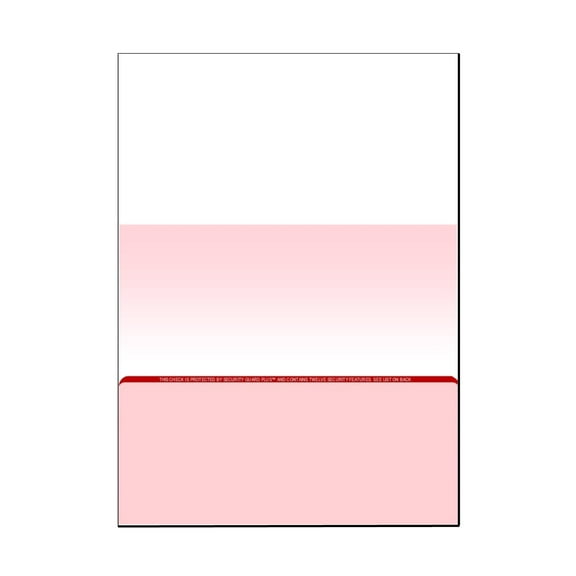 Zapco High-Security Check Paper, Red w Complex Background Pattern, 8-1/2" x 11", Microperfed with 1-Up Check, 12 Security Features - PACK OF 250 SHEETS