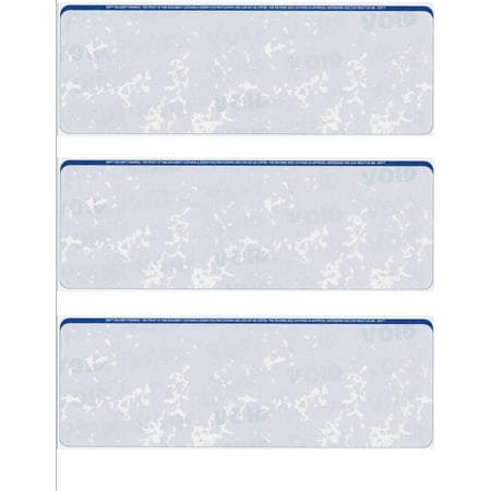 Zapco Security Check Paper, 24lb w Blue Marble Pattern, 8-1/2" x 11", Microperfed with 3 Checks, 8 Security Features - 250 SHEETS