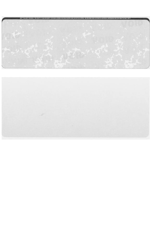 Zapco Security Check Paper, 24lb w Off-White Marble Pattern, 8-1/2" x 11", Microperfed w Check on Top, 8 Security Features - 100 SHEETS