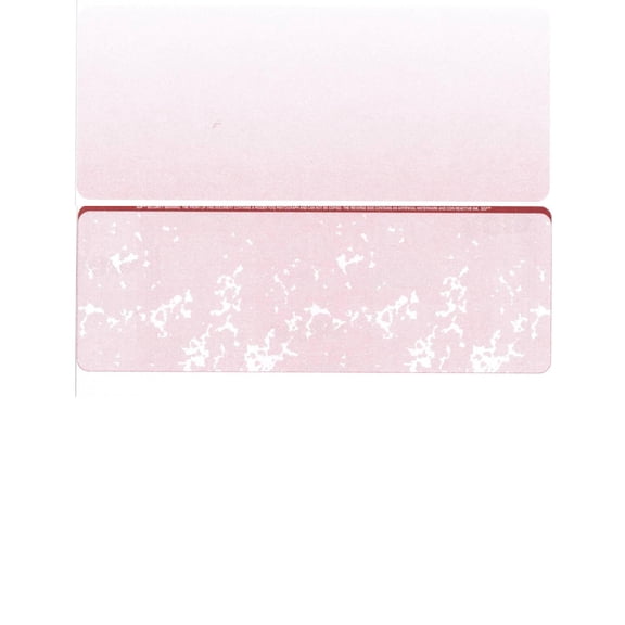 Zapco Security Check Paper, 24lb w Red Marble Pattern, 8-1/2" x 11", Microperfed w Check in Center, 8 Security Features - 100 SHEETS