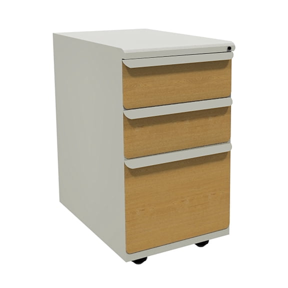 Zapf Mobile Ped, Box/Box/File, Putty, Solar Oak Fronts, 23"D
