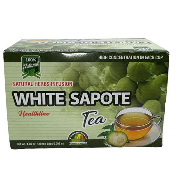 Zapote Blanco TE (WHITE SAPOTE TEA) 20 tea bags 100% NATURAL High Concentration in each cup