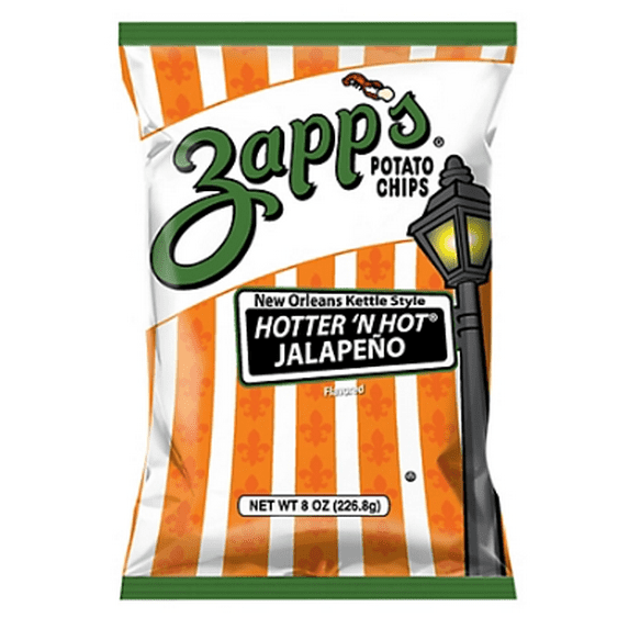 Zapp's 27245 - Potato Chips, Kettle Style Hotter N Hot Jalapeno, 8 oz.
