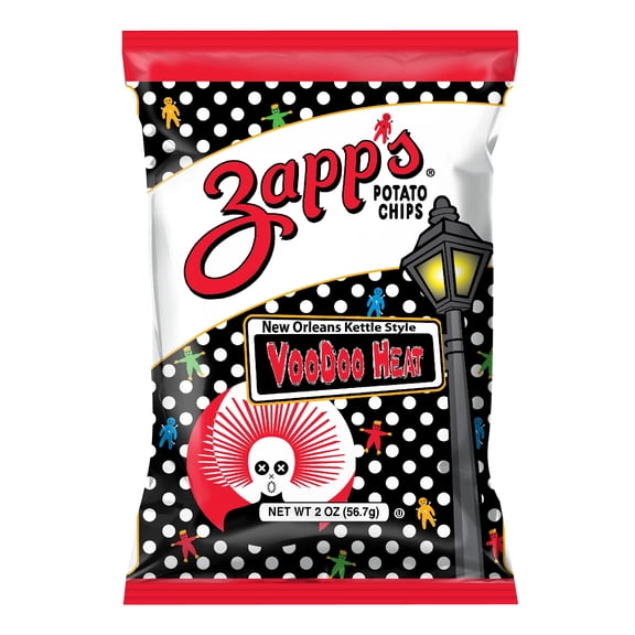 Zapp's Voodoo Heat Kettle Cooked Potato Chips, 25 Count, 2 oz Bags