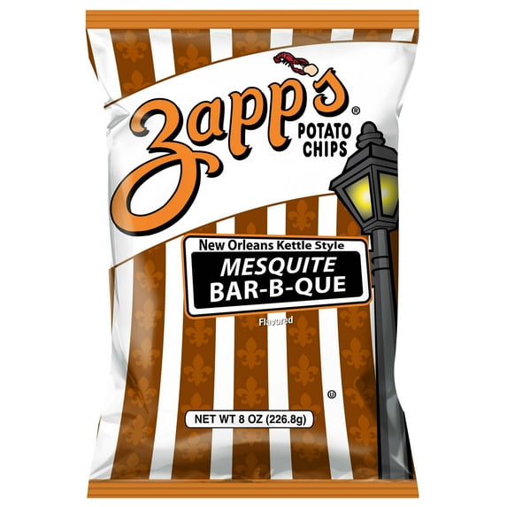 Zapps 2 oz Mesquite BBQ Kettle Chips, On-the-Go Size Bags - Pack of 25