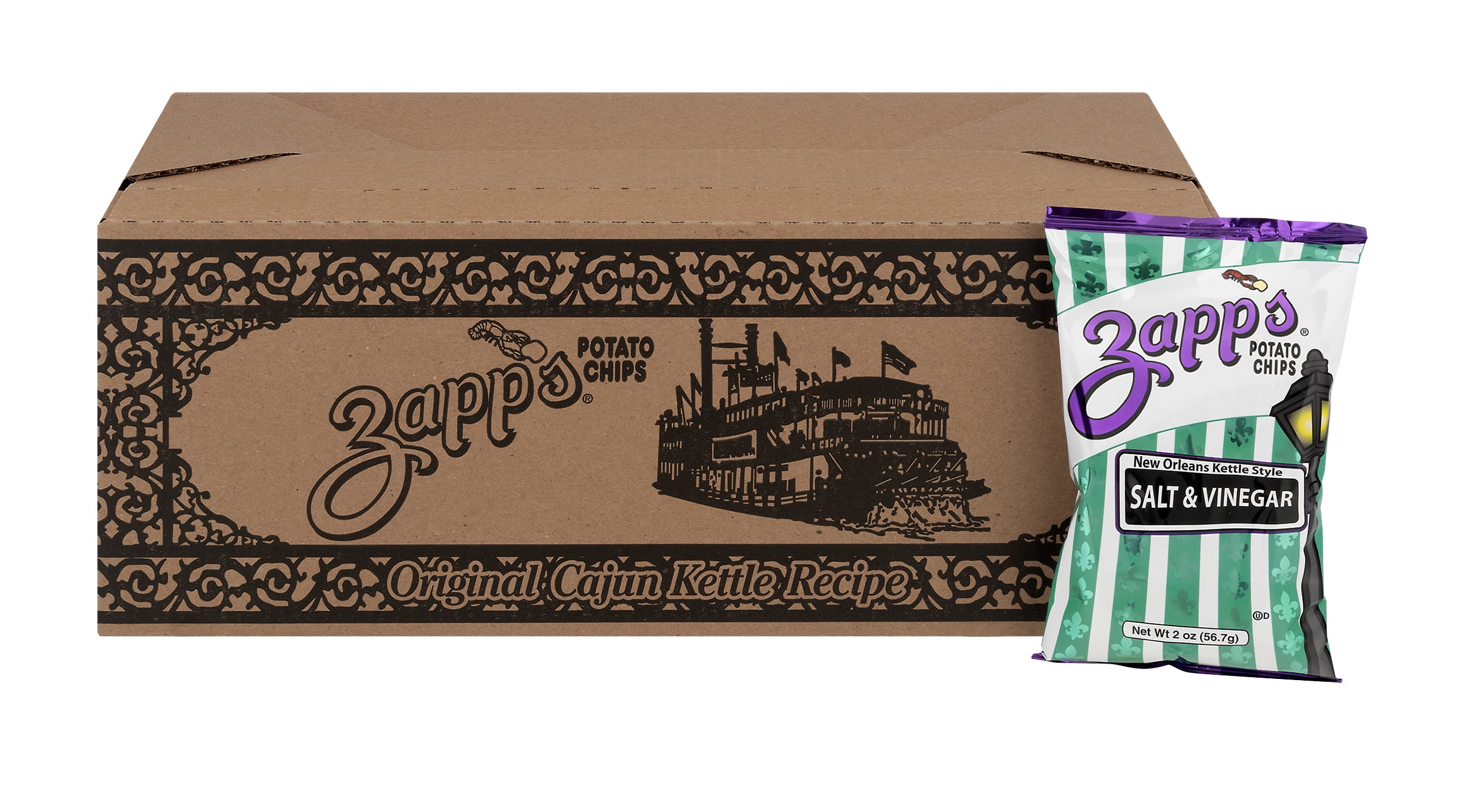 Zapp's Kettle Potato Chips, Salt & Vinegar, 25 Ct