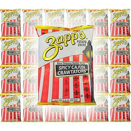 Zapp's Potato Chips, Spicy Cajun Crawtators, 1.5oz Bag (24-Pack)