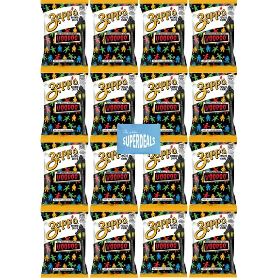 Zapp's Potato Chips, VooDoo Flavor New Orleans Kettle Style, 1.5 oz Pack of 16 bundled by SUPERDEALS with mystery gift