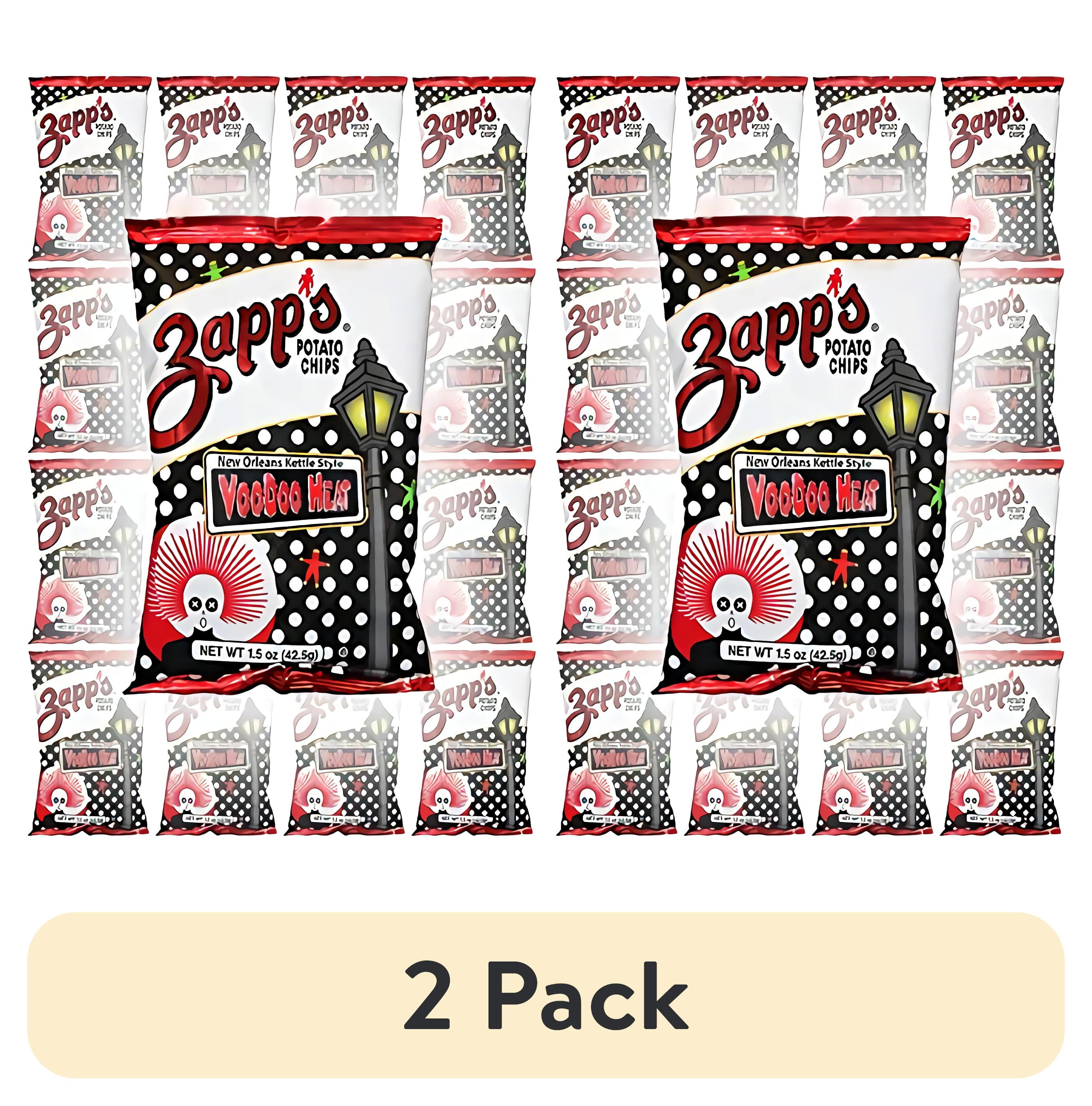 (2 pack) Zapp's Potato Chips, VooDoo Heat, New Orleans Kettle Style, 1