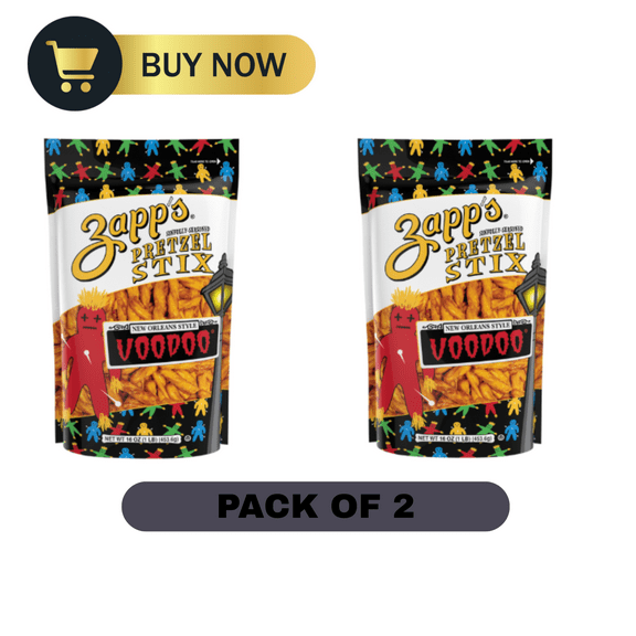 Zapps Pretzel Stix, Voodoo New Orleans Style, Sinfully Seasoned, 16 oz, 2 Pack