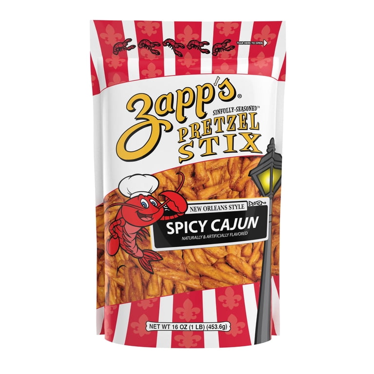 Zapp's Spicy Cajun Pretzel Stix, Crunchy New Orleans Style Snack