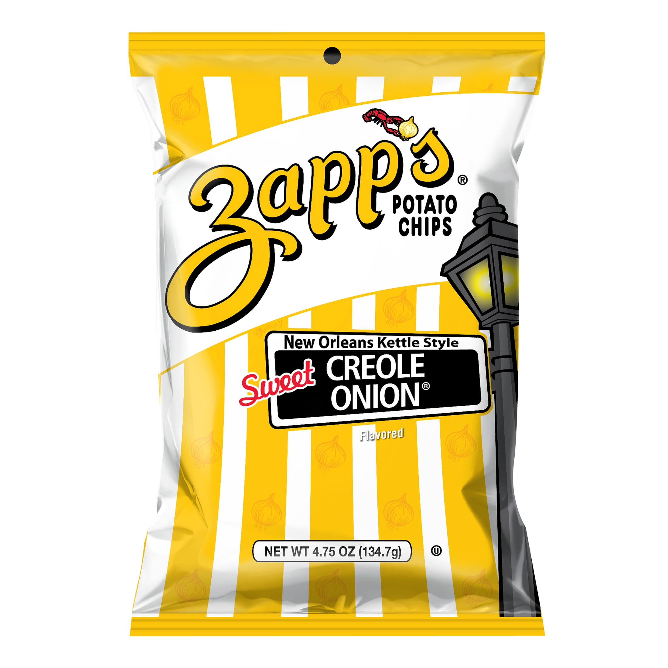 Zapp's Sweet Creole Onion New Orleans Kettle Style Potato Chips, Gluten-Free, 4.75 oz Bag