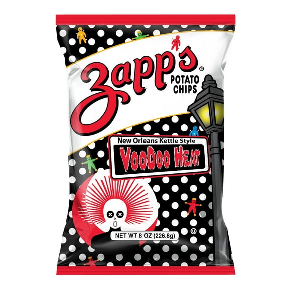 Zapp's Voodoo Heat New Orleans Kettle Style Potato Chips, Gluten-Free, Party Size, 8 oz Bag