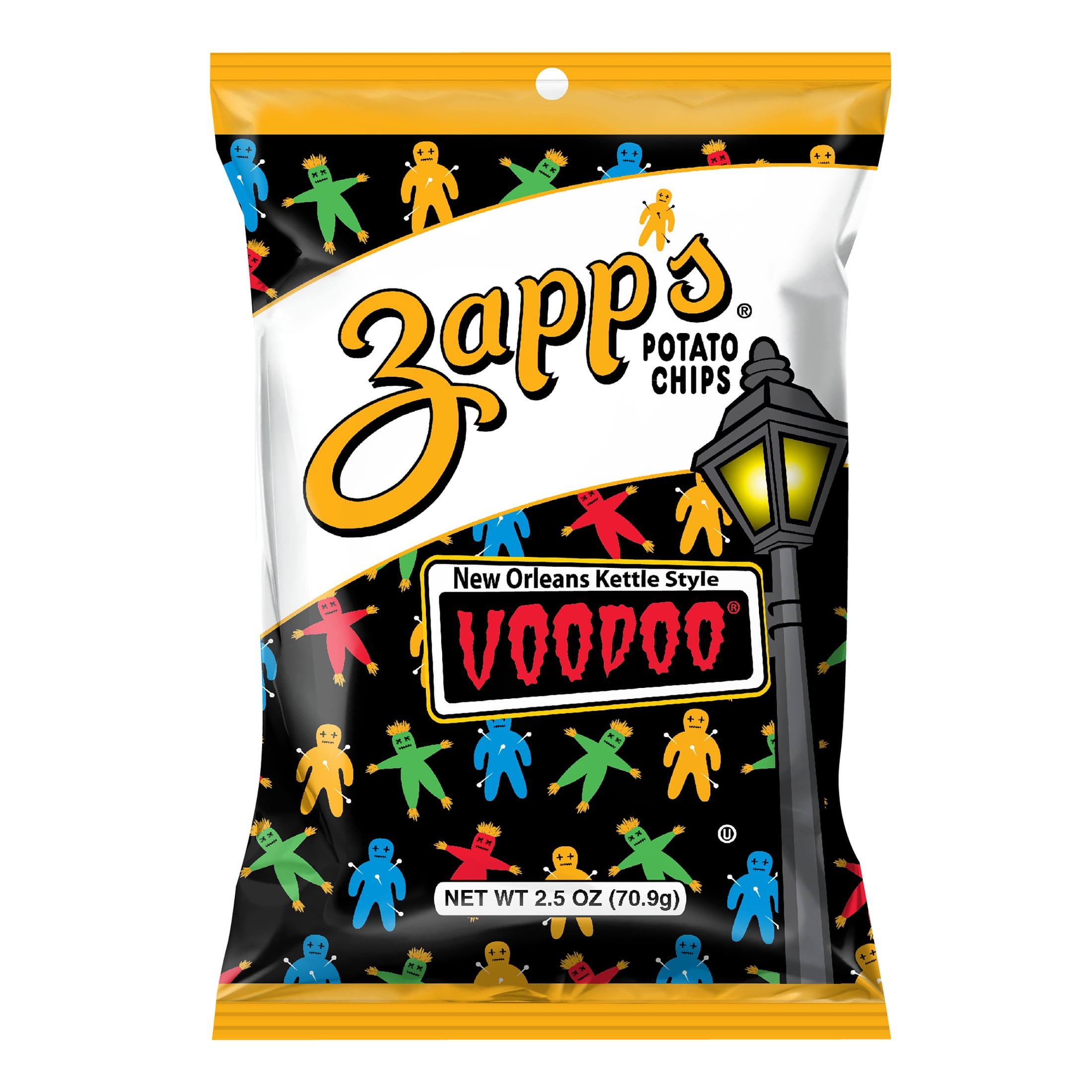 Zapp's Voodoo New Orleans Kettle Style Potato Chips, GlutenFree, 2.5 oz Bag