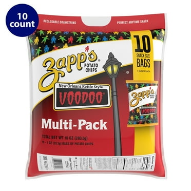 Zapp's Voodoo New Orleans Kettle Style Potato Chips, Multipack, Gluten-Free, Potato Chips, 1 oz, 10 Count