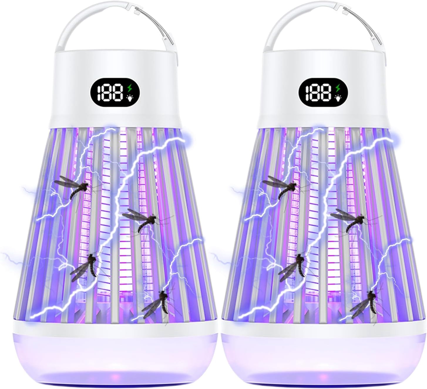 Zapper 2.0 - Mosquito Zapper 2.0, IPX7 Waterproof, 2024 New MozzGuard, MozzGuard Zapper, USB Charing and Light, Suitable for Home, Camping, Picnic (2PCS)