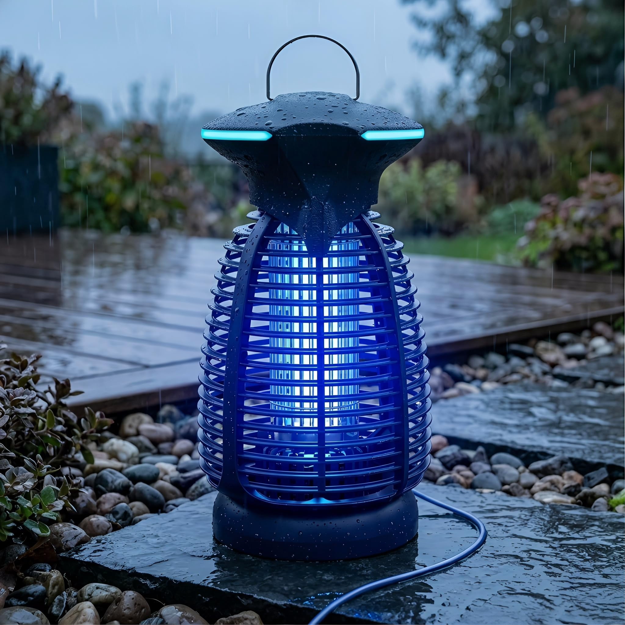 Zapper Outdoor For Mosquito Flies - Electric 4000v Zappers Indoor Waterproof Insect Killer Lamp With Led Light Patio Backyard Porch Garage & Home