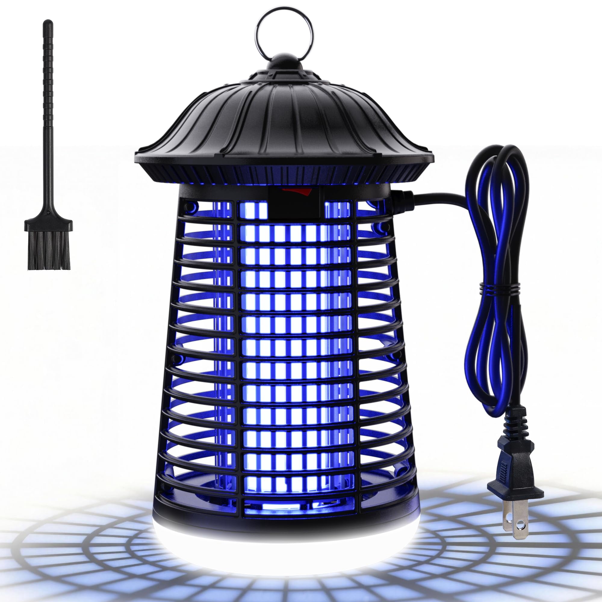 Zapper Outdoor/indoor Mosquito 4200v High Waterproof Electronic Killer 15w Uva Lamp Bulb Fly Traps Patio (black And White) (dark Black)