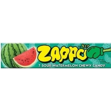 Zappo Sour Watermelon Candy Chews, 7 Pieces per Pack, 1oz Per Package.  No Artificial Colors.
