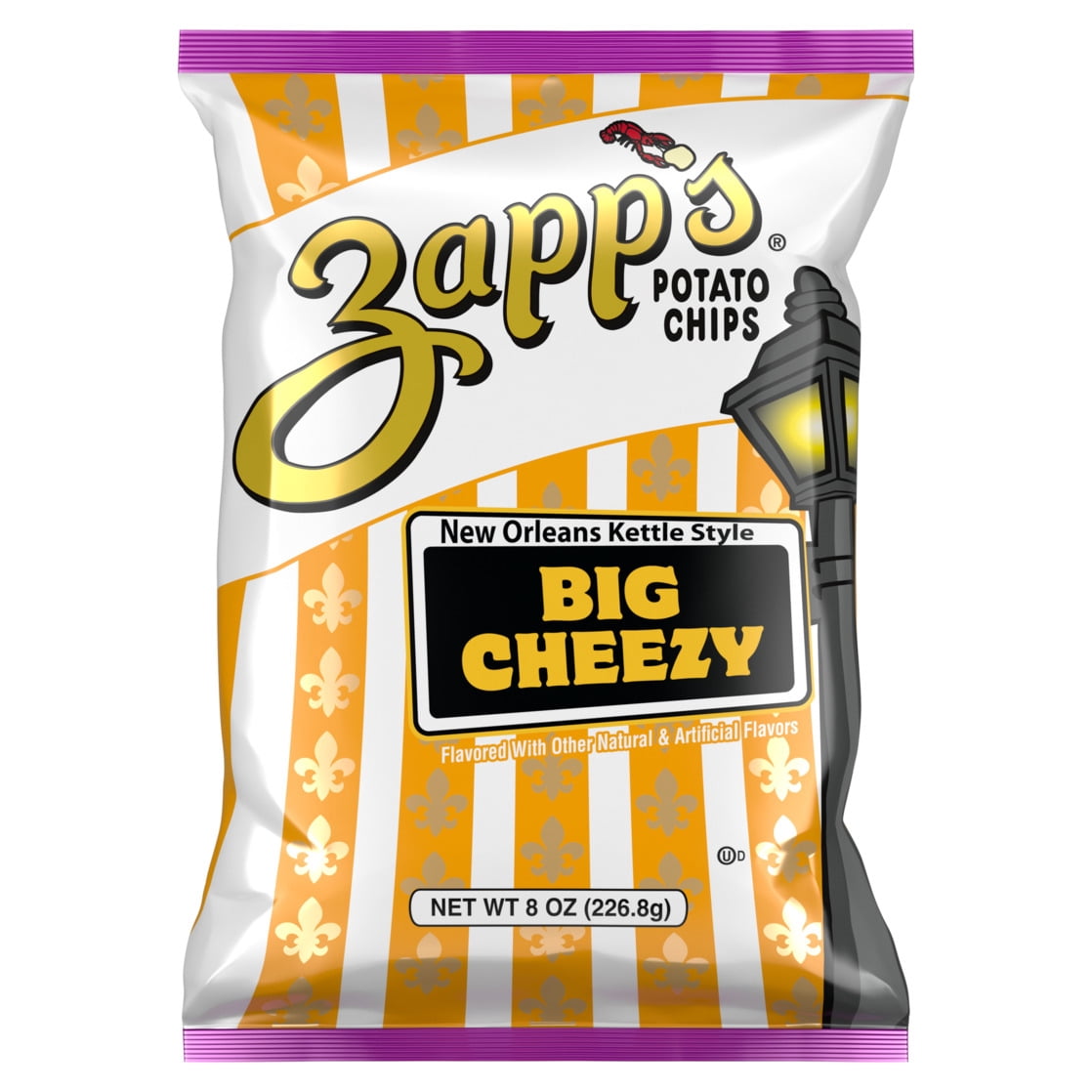 Zapp's Big Cheezy Kettle Style Chips 8oz Bag with Savory Cheddar