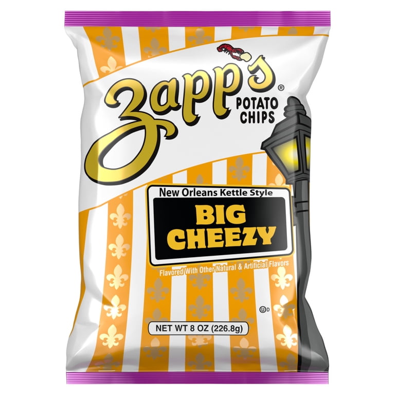 Zapp's Big Cheezy Kettle Style Chips 8oz Bag with Savory Cheddar