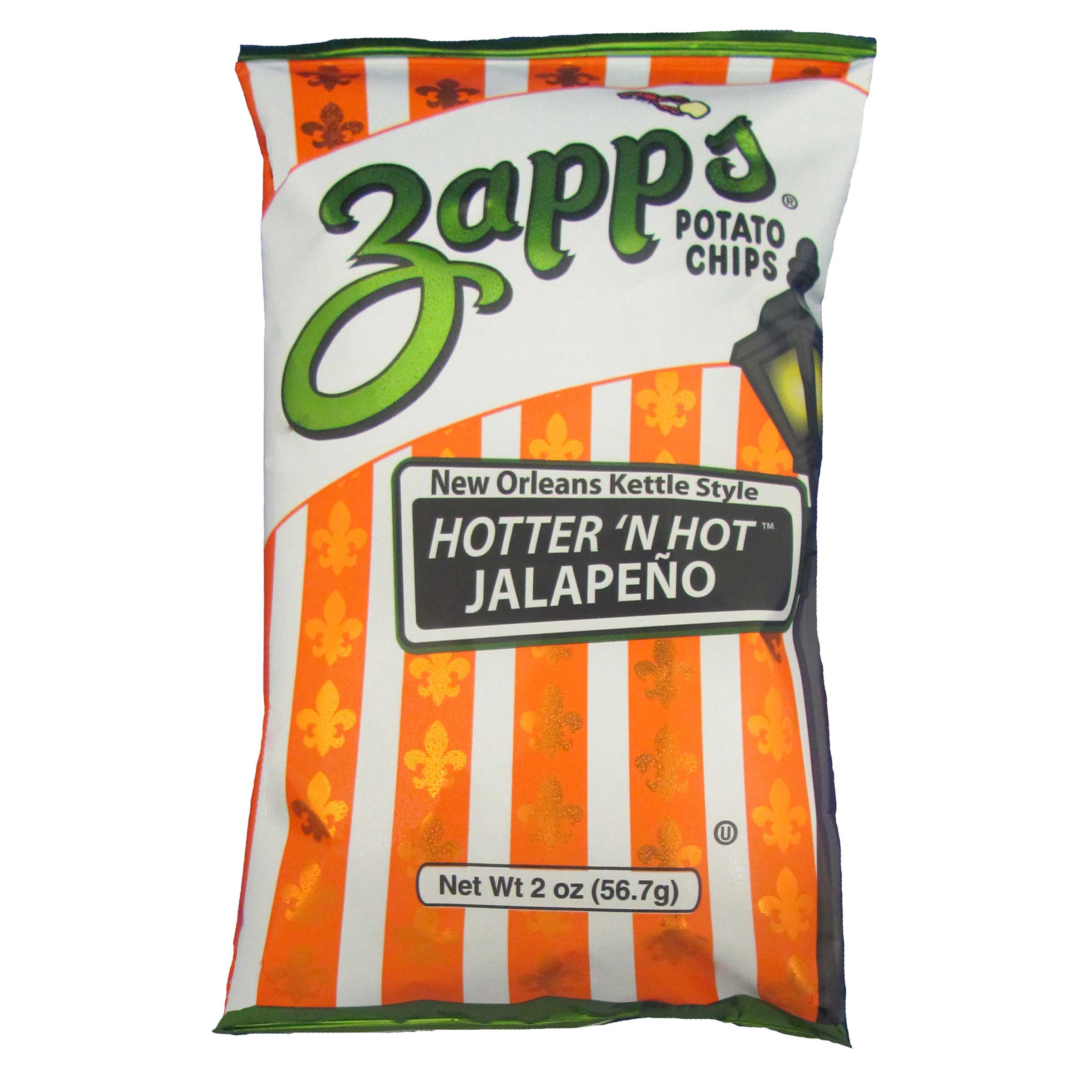 Zapps Hotter N Hot Jalapeno Potato Chips, 1.5 Ounce 60 per case
