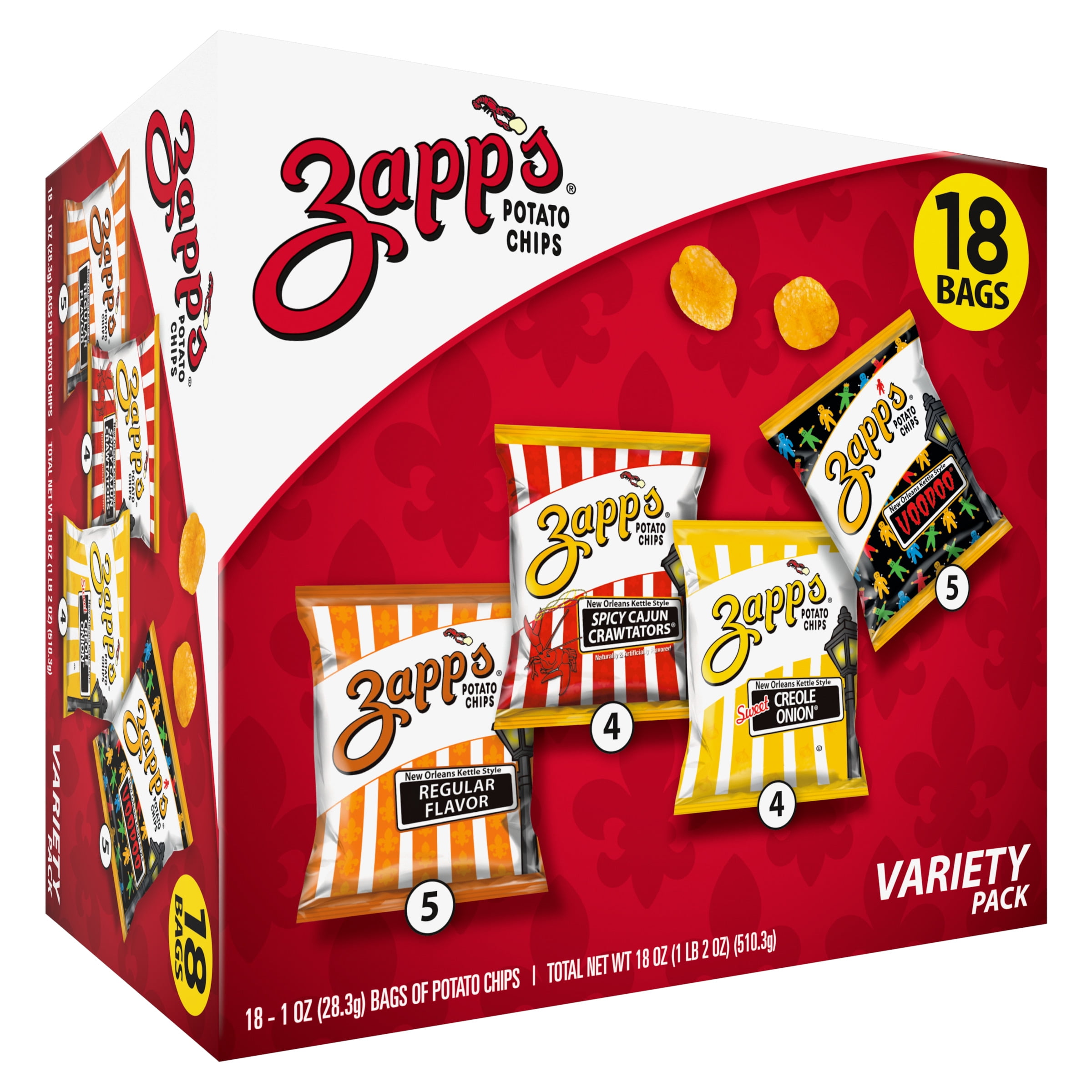 Zapps Kettle, Variety Pack, 1 oz, 18 Count - Walmart.com