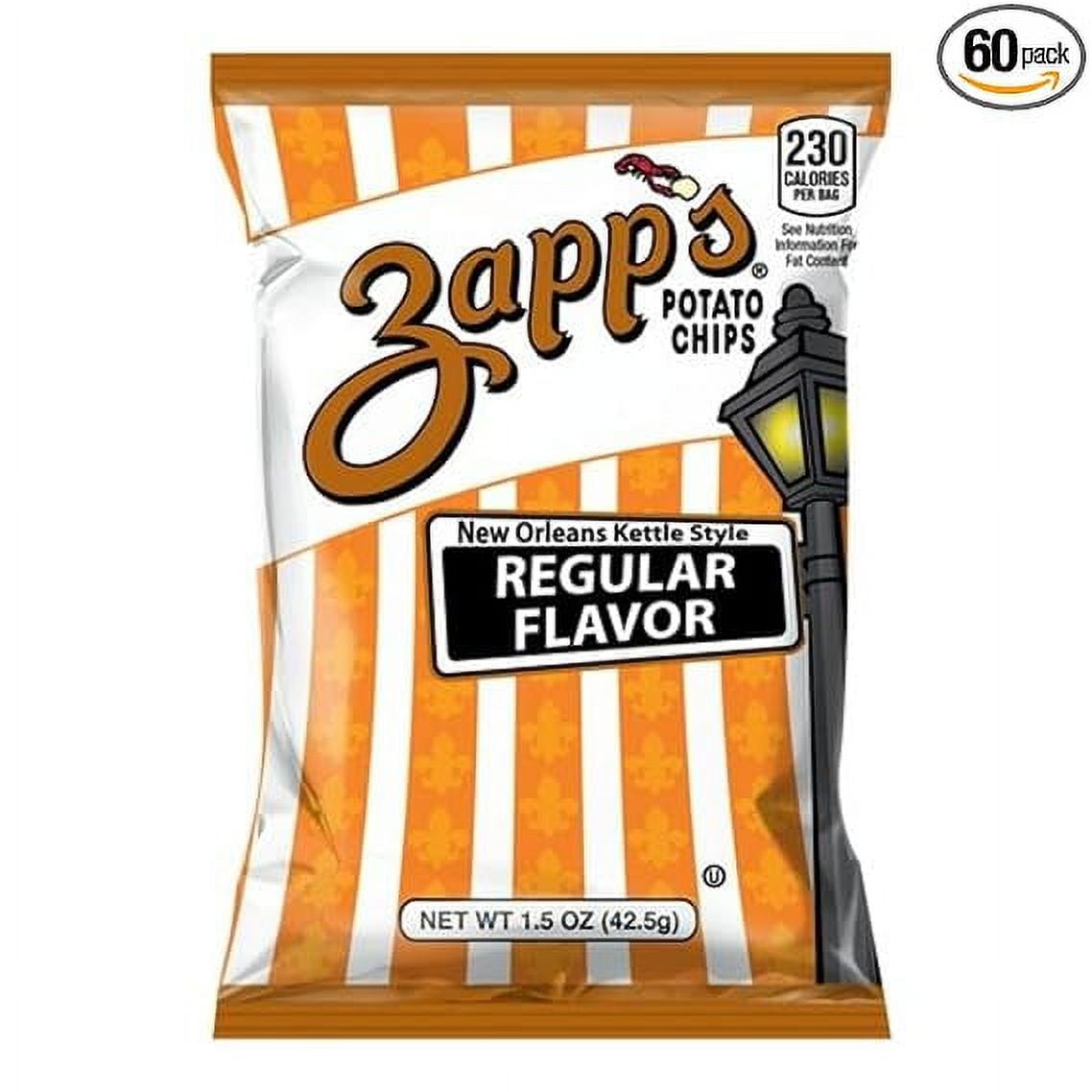 Zapps Regular Flavor Potato Chips, 1.5 Ounce 60 per case.