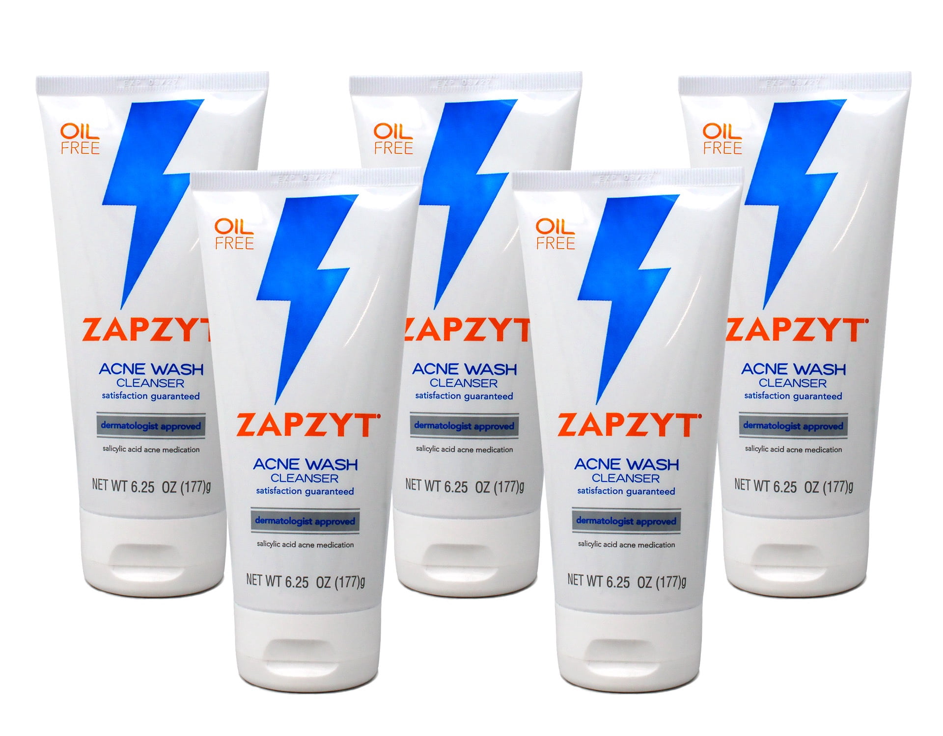 Zapzyt Acne Wash Cleanser Oil Free, 6.25 Oz. - Pack of 5