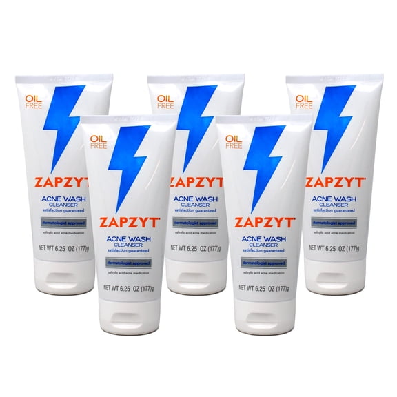 Zapzyt Acne Wash Cleanser Oil Free, 6.25 Oz. - Pack of 5