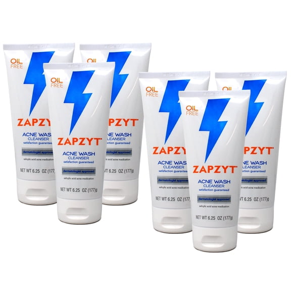 Zapzyt Acne Wash Cleanser Oil Free, 6.25 Oz. - Pack of 6