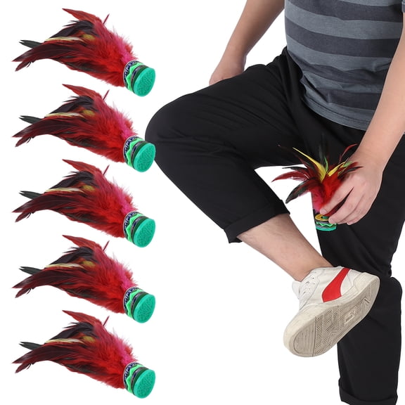 Zaqw 5PCS 20CM Height Handmake Feather Shuttlecock China Foot Kick Entertainment Games,China Foot Kick Shuttlecock,Handmake Kick Shuttlecock