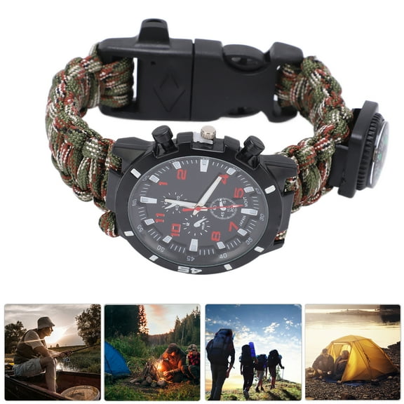 Zaqw 6 in 1 Survival Wrist Watch Multifunctional Outdoor Gear for Man and Women Emergency Survival,Multifunctional Outdoor Gear,Emergency Survival Sport Watch