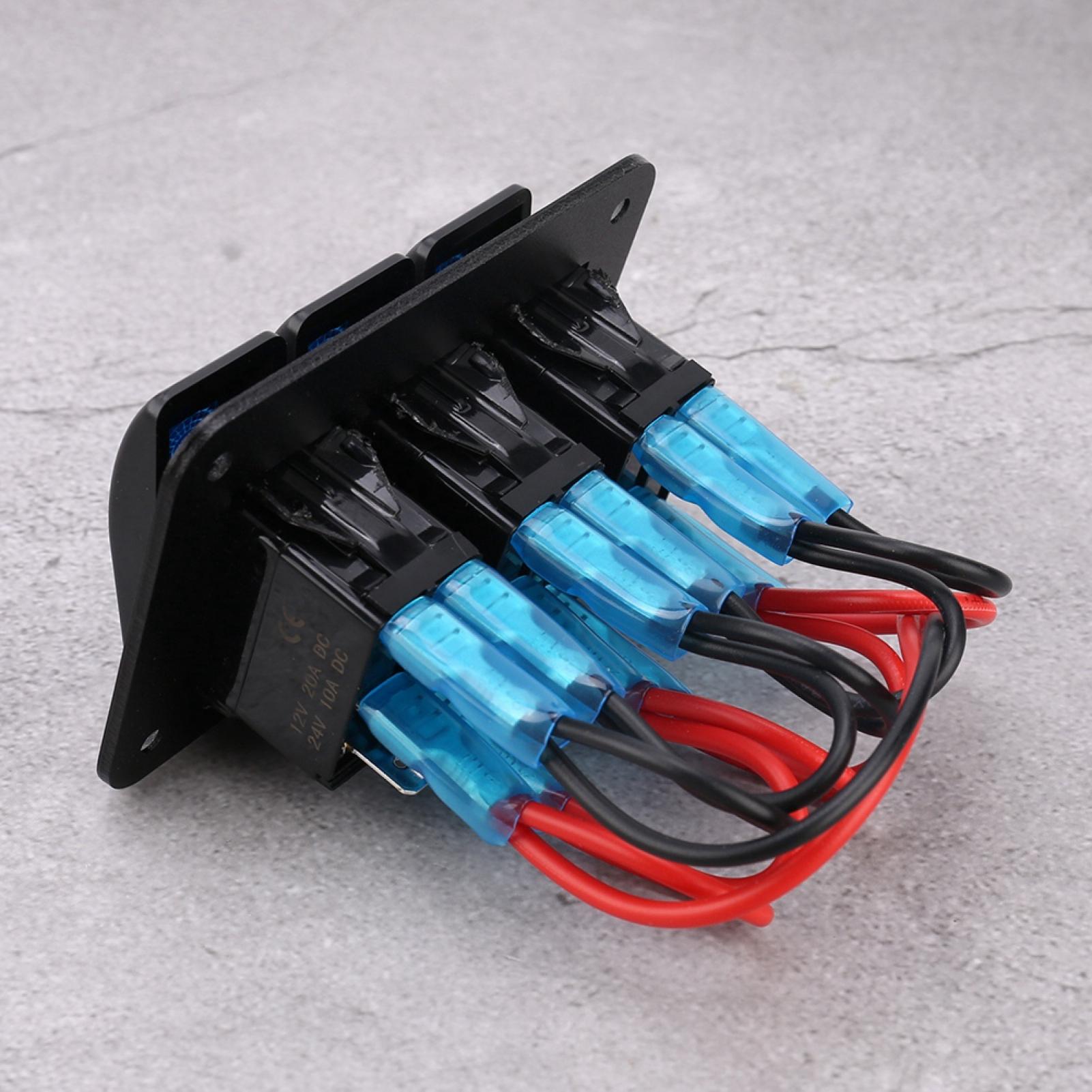 Zaqw Car Rocker Switch Panel, 3 Gang Switch Panel,3 Gang 1224V Toggle