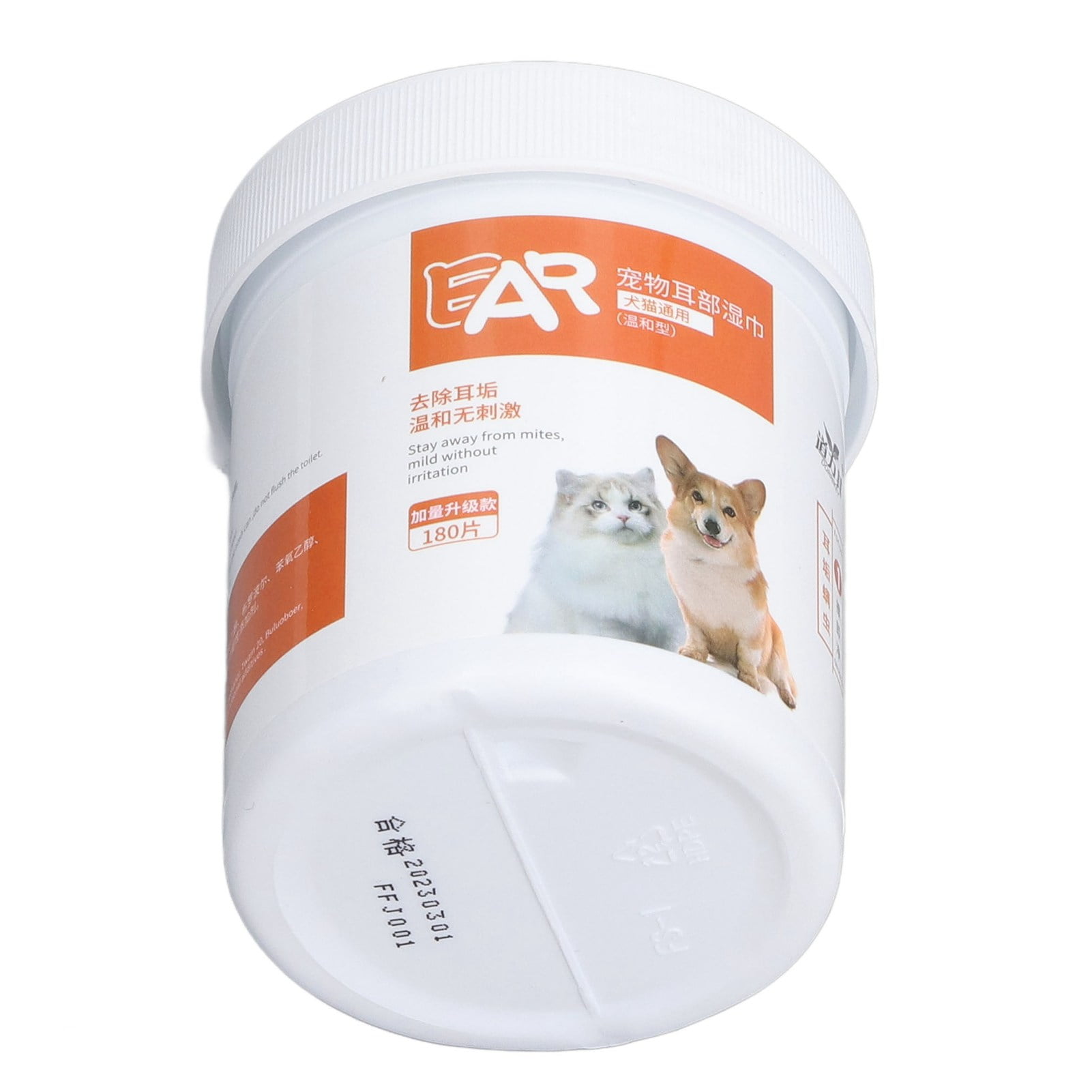 Zaqw Cat Ear Wipes,180pcs Dog Ear Cleaner Wipes Removes Wax Itching